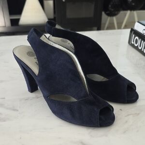 Eric Michael Midnight Blue Suede Heels